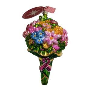 Christopher Radko FLOWER POWER Breast Cancer 20th Anniversary Ornament NWT New
